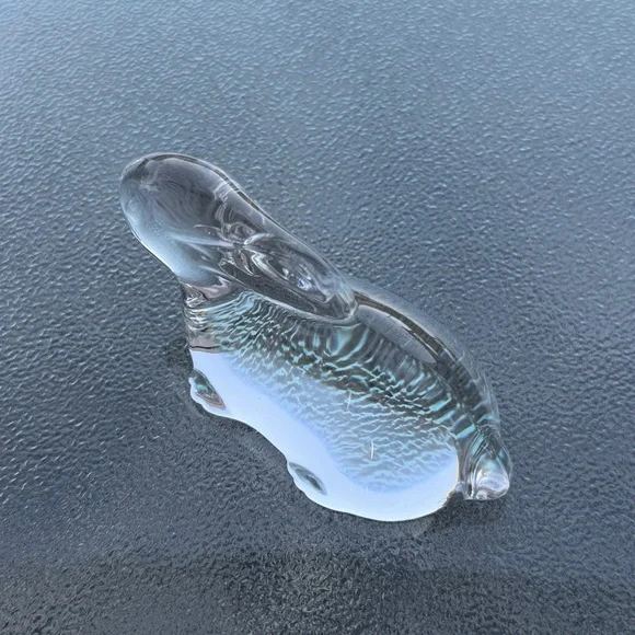 Small Clear Crystal Glass Sitting Bunny Rabbit Paperweight Collectible Figurine - Picture 7 of 8